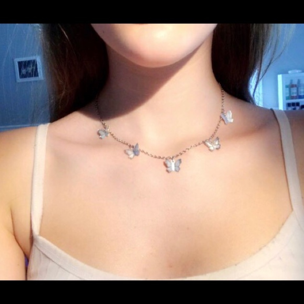 Silver butterfly necklace 🦋